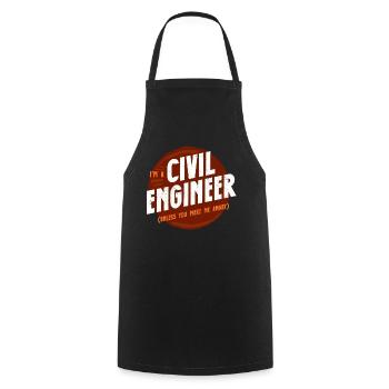 Je suis ingénieur civil - Tablier de cuisine - noir - Devant - AI Model Male 185 dark (185cm)