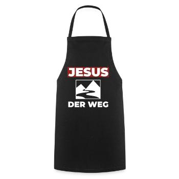Jesus Christus ist der Weg - Christliches Shirt - Kochschürze - Schwarz - Vorne - AI Model Male 185 dark (185cm)