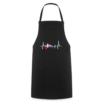 Heartbeat Design Flag Dominican Republic - Cooking Apron - black - Front - AI Model Male 185 dark (185cm)