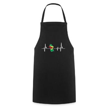 Heartbeat Design Drapeau guyanais Guyana - Tablier de cuisine - noir - Devant - AI Model Male 185 dark (185cm)