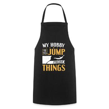 My Hobby Is To Jump From Things Cliff Jumping - Cooking Apron - black - Front - AI Model Male 185 dark (185cm)