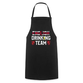 English Drinking Team, England - Cooking Apron - black - Front - AI Model Male 185 dark (185cm)