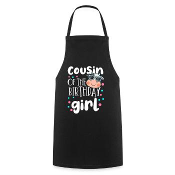 Anniversaire de vache, fille d’anniversaire de fermier - Tablier de cuisine - noir - Devant - AI Model Male 185 dark (185cm)