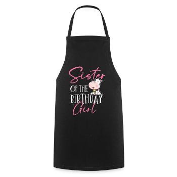 Anniversaire de vache, fille d’anniversaire de fermier - Tablier de cuisine - noir - Devant - AI Model Male 185 dark (185cm)
