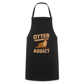 Loutres de mer accros à la loutre - Tablier de cuisine - noir - Devant - AI Model Male 185 dark (185cm)