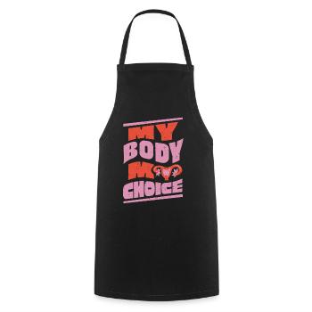 L’avortement, mon corps mon choix - Tablier de cuisine - noir - Devant - AI Model Male 185 dark (185cm)