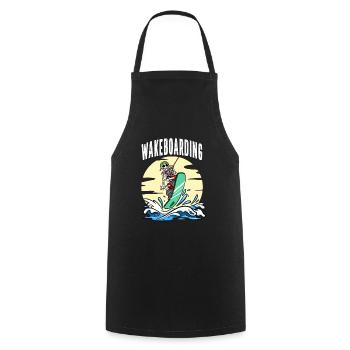 Wakeboarding Skeleton Wakeboarder Wakeboard - Cooking Apron - black - Front - AI Model Male 185 dark (185cm)