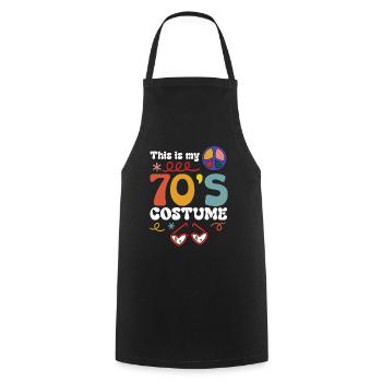 This is my 70s Costume Halloween 70er Party Disco - Cooking Apron - black - Front - AI Model Male 185 dark (185cm)