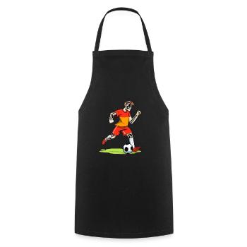 Soccer Player Skeleton Soccer - Cooking Apron - black - Front - AI Model Male 185 dark (185cm)