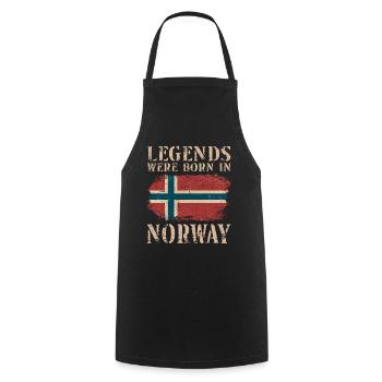 Vintage Design Drapeau norvégien Norvège - Tablier de cuisine - noir - Devant - AI Model Male 185 dark (185cm)