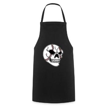 Joueur de baseball Skeleon Head Skull Baseball - Tablier de cuisine - noir - Devant - AI Model Male 185 dark (185cm)