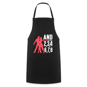 Danseur de salsa Lain Dancing et 2,3,4 6,7,8 Salsa - Tablier de cuisine - noir - Devant - AI Model Male 185 dark (185cm)