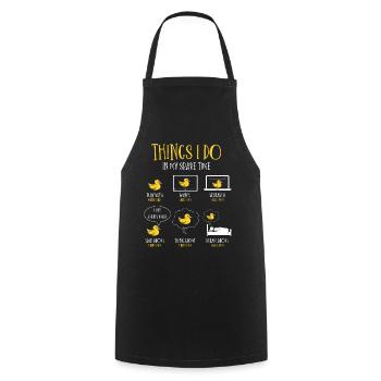 Rubber Duck Fan, Rubber Ducks - Cooking Apron - black - Front - AI Model Male 185 dark (185cm)