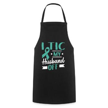 Tourette Syndrome I Tic My Husband Off Tourettes - Cooking Apron - black - Front - AI Model Male 185 dark (185cm)