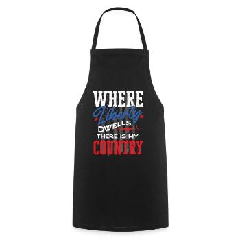 US patriotic quotes, patriot, patriots - Cooking Apron - black - Front - AI Model Male 185 dark (185cm)