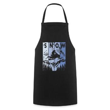 Motor Slede Snowmobiling Winter Sport Snowmobiler - Cooking Apron - black - Front - AI Model Male 185 dark (185cm)