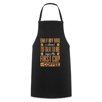 Coffee and DOGS, Dog owner, Coffee addict - Cooking Apron - black - Front - AI Model Male 185 dark (185cm)
