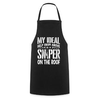 Help From Above Is A Sniper - Cooking Apron - black - Front - AI Model Male 185 dark (185cm)