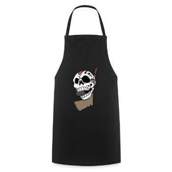 Joueur de hockey sur glace Skull Skeleton Hockey - Tablier de cuisine - noir - Devant - AI Model Male 185 dark (185cm)