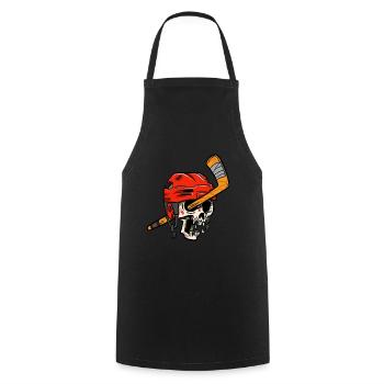 Joueur de hockey sur glace Skull Skeleton Hockey - Tablier de cuisine - noir - Devant - AI Model Male 185 dark (185cm)