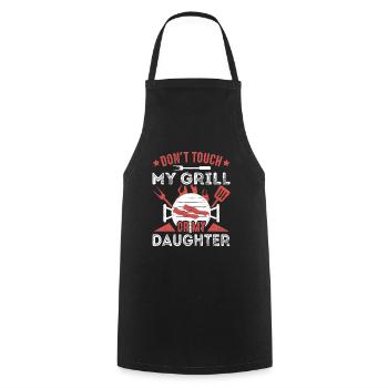 Don't Touch My Grill Or My Daughter Grilling BBQ - Cooking Apron - black - Front - AI Model Male 185 dark (185cm)