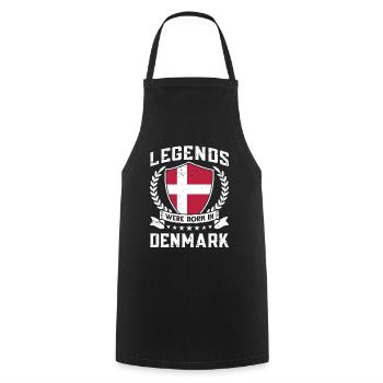 Vintage Design Drapeau danois Danemark - Tablier de cuisine - noir - Devant - AI Model Male 185 dark (185cm)