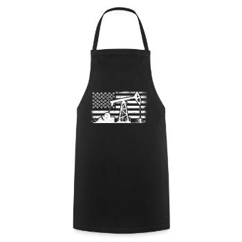 U.S. oilfield, oilfield workers - Cooking Apron - black - Front - AI Model Male 185 dark (185cm)