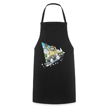 Snowboarder Winter Sports Snowboarding - Cooking Apron - black - Front - AI Model Male 185 dark (185cm)