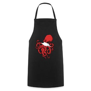Scuba Diver Red White Flag Octopus Tauchen - Kochschürze - Schwarz - Vorne - AI Model Male 185 dark (185cm)