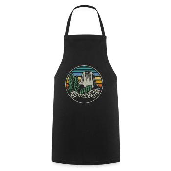 Devils Tower National Monument - Cooking Apron - black - Front - AI Model Male 185 dark (185cm)