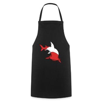 Scuba Diver Rot Weiße Flagge Hammerhead Tauchen - Kochschürze - Schwarz - Vorne - AI Model Male 185 dark (185cm)
