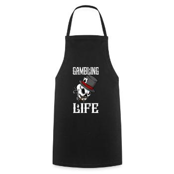 Joueur de poker Casino Gambling Life - Tablier de cuisine - noir - Devant - AI Model Male 185 dark (185cm)
