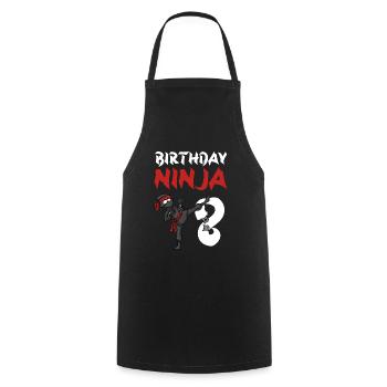 Geburtstagsparty 8 Jahre alter japanischer Ninja Geburtstag - Kochschürze - Schwarz - Vorne - AI Model Male 185 dark (185cm)