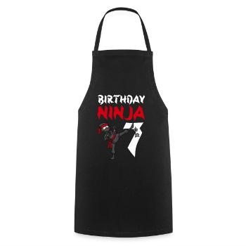 Geburtstagsparty 7 Jahre alter japanischer Ninja Geburtstag - Kochschürze - Schwarz - Vorne - AI Model Male 185 dark (185cm)