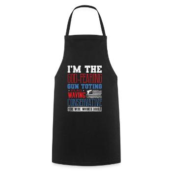 American, God Fear, Flag Wehne Conservative - Cooking Apron - black - Front - AI Model Male 185 dark (185cm)