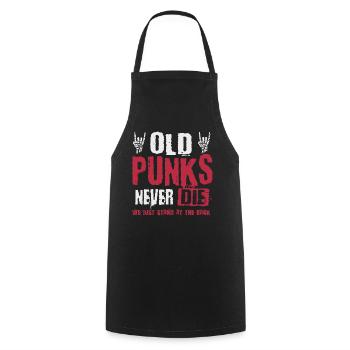 Old Punks Never Die, Punk Music - Cooking Apron - black - Front - AI Model Male 185 dark (185cm)