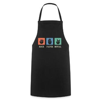 Metal music, rock paper metal music - Cooking Apron - black - Front - AI Model Male 185 dark (185cm)