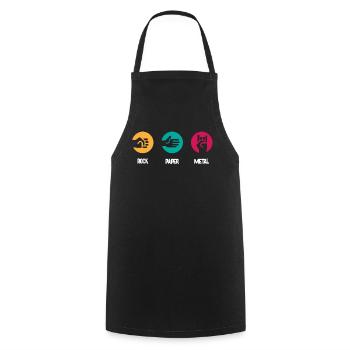 Metal music, rock paper metal music - Cooking Apron - black - Front - AI Model Male 185 dark (185cm)