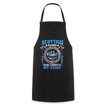 Scottish Blood Runs Through My Veins - Cooking Apron - black - Front - AI Model Male 185 dark (185cm)