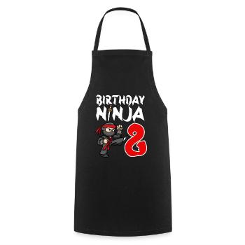 Geburtstagsparty 8 Jahre alter japanischer Ninja Geburtstag - Kochschürze - Schwarz - Vorne - AI Model Male 185 dark (185cm)