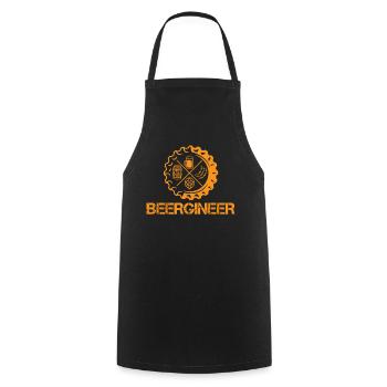 Beergenieer, bière, brasseur, bière bière, buveur de bière - Tablier de cuisine - noir - Devant - AI Model Male 185 dark (185cm)
