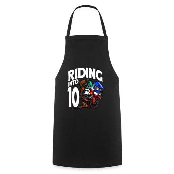 Reiten in 10 Geburtstag Fahrer Motocross Geburtstag - Kochschürze - Schwarz - Vorne - AI Model Male 185 dark (185cm)