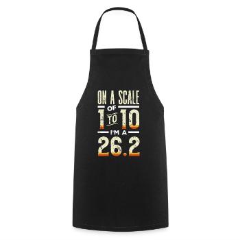 Marathonien, Marathon, Coureurs, 26, 2 - Tablier de cuisine - noir - Devant - AI Model Male 185 dark (185cm)
