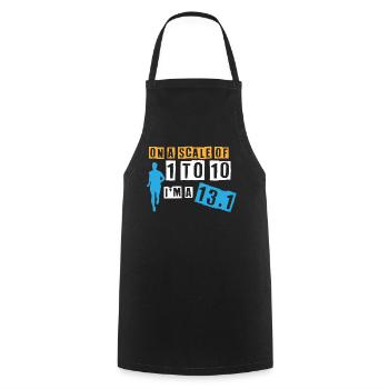 Half Marathon, Marathon, Runner - Cooking Apron - black - Front - AI Model Male 185 dark (185cm)