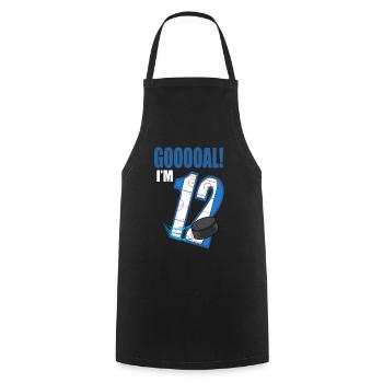 Eishockey Tor Ich bin 12 Eishockeyspieler Geburtstag - Kochschürze - Schwarz - Vorne - AI Model Male 185 dark (185cm)