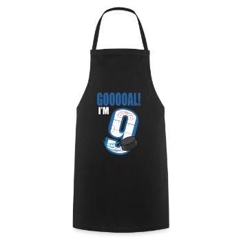Ice Hockey Goal I'm 9 Hockey Player Birthday - Cooking Apron - black - Front - AI Model Male 185 dark (185cm)