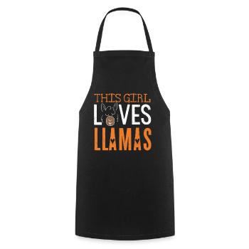 Dieses Mädchen Liebt Lamas, Llama, Llamas - Kochschürze - Schwarz - Vorne - AI Model Male 185 dark (185cm)