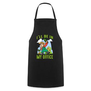 Garden I'll be In My Office Gardening Gardener - Cooking Apron - black - Front - AI Model Male 185 dark (185cm)