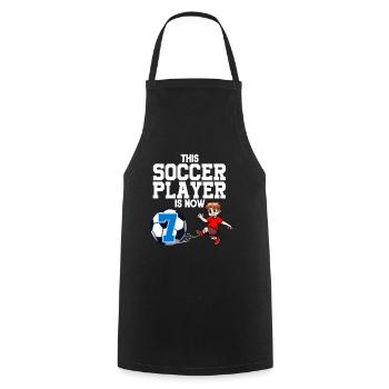 Soccer Player Is Now 7 Boy Soccer Birthday - Cooking Apron - black - Front - AI Model Male 185 dark (185cm)