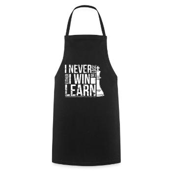 Chess player, I never lose, Chess - Cooking Apron - black - Front - AI Model Male 185 dark (185cm)